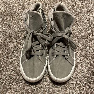 Blowfish Malibu Grey Canvas Hi Top Sneakers Size 10